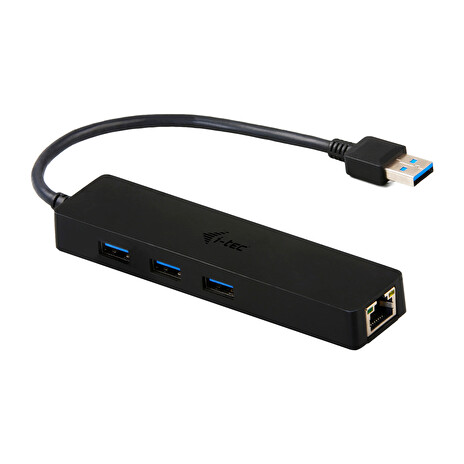I-TEC USB HUB ADVANCE/ 3 porty/ USB 3.0/ Gigabit Ethernet adaptér (RJ45)/ slim/ černý