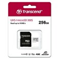 Transcend MicroSDXC karta 256GB 300S, UHS-I U3 V30 + adaptér
