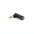 Gembird audio adapter plug 3.5mm, right angle adapter, 90°, black