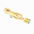 Gembird USB charging combo 3-in-1 cable, gold, 1m