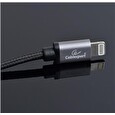 Gembird USB to 8-pin cable, cotton braided, metal connectors, 1.8m, black