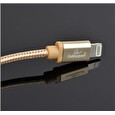 Gembird USB to 8-pin cable, cotton braided, metal connectors, 1.8m, gold