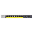 NETGEAR Smart GS110TPv3 - Přepínač - inteligentní - 8 x 10/100/1000 (PoE) + 2 x SFP - desktop, pro připevnění na zeď - PoE+ (55 W) - DC napájení