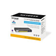 NETGEAR Smart GS110TPv3 - Přepínač - inteligentní - 8 x 10/100/1000 (PoE) + 2 x SFP - desktop, pro připevnění na zeď - PoE+ (55 W) - DC napájení