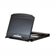 ATEN CL3800NW Short Depth USB HDMI DVI VGA Dual Rail LCD Console with USB