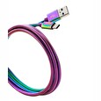 Canyon Nabíjecí kabel USB C/USB A 2.0, kovový plášť, délka 1,2 m, duhová