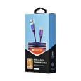 Canyon Nabíjecí kabel USB C/USB A 2.0, kovový plášť, délka 1,2 m, duhová