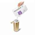 Dávkovač simplehuman mýdla bezdotykový – 266 ml, ocel, matná mosaz Brass, dobíjecí