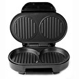 Nedis hamburgerovač/ příkon 1000 W/ průměr desky 10,5 cm/ černo-stříbrný