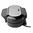 Nedis hamburgerovač/ příkon 1000 W/ průměr desky 10,5 cm/ černo-stříbrný