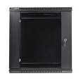 Nástěnný rack 19'' 12U 600X450mm černý flat pack
