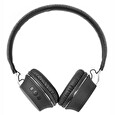 Nedis sluchátka s látkovým povrchem/ vestavěný mikrofon/ na uši/ bezdrátová/ Bluetooth v5.0/ výdrž 18h/ antracit-černé