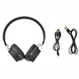 Nedis sluchátka s látkovým povrchem/ vestavěný mikrofon/ na uši/ bezdrátová/ Bluetooth v5.0/ výdrž 18h/ antracit-černé