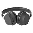 Nedis sluchátka s látkovým povrchem/ vestavěný mikrofon/ na uši/ bezdrátová/ Bluetooth v5.0/ výdrž 18h/ šedé-černé