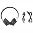 Nedis sluchátka s látkovým povrchem/ vestavěný mikrofon/ na uši/ bezdrátová/ Bluetooth v5.0/ výdrž 18h/ šedé-černé