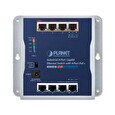 Planet průmyslový plochý switch 8x 1Gb, 4x PoE 30/60W, 48-56V, IP30, -20/60st, fanless