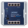 Planet průmyslový plochý switch 8x 1Gb, 8x PoE 30/120W, 48-56V, IP30, -20/60st, fanless