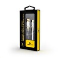 Gembird Premium cotton braided Type-C USB charging and data cable,2m,silver/whit