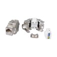 XtendLan Keystone jack RJ45, CAT6A, STP, stříbrný, 180 st, zaklapávací zezadu