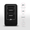 AXAGON ACU-DS16, SMART nabíječka do sítě 16W, 2x USB-A port, 5V/2.2A + 5V/1A
