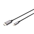 DIGITUS USB-C - HDMI kabelový adaptér, 1,8 m 4K/30 Hz, černý, kovový kryt