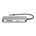 DIGITUS 8portová dokovací stanice USB-C, 2xUSB3.0, 1xRJ45, 2xHDMI, 1xPD, 1xMicro SD, 1xSD, šedá