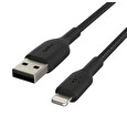 Belkin kabel oplétaný USB-A - Lightning, 1m, černý