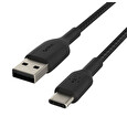 Belkin kabel oplétaný USB-C - USB-A, 3m, černý