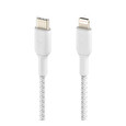 Belkin kabel oplétaný USB-C - Lightning, 1m, bílý