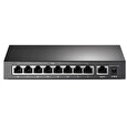 TP-LINK switch TL-SF1009P, 9x 10/100Mbs RJ45, 8x PoE+ 65W, fanless