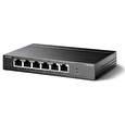 TP-LINK switch TL-SF1006P, 6x 10/100Mb/s RJ45, Ports 1-4 PoE+ 67W, fanless