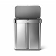 Odpadkový koš simplehuman bezdotykový s hlasovým ovládáním, tříděný odpad, 58 l, nerez ocel, ST2036
