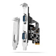 Axagon PCEA-S2N, PCIe řadič - 2x sériový port (RS232) 250 kbps, vč. LP