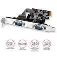 Axagon PCEA-S2N, PCIe řadič - 2x sériový port (RS232) 250 kbps, vč. LP