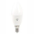 Nedis Wi-Fi chytrá LED žárovka/ E14/ svíčka/ 4,5W/ 230V/ 350lm/ 6500K/ teplá až studená bílá/ stmívatelná/ bílá