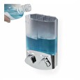 Dávkovač Compactor Duo mýdla / šampónu nebo desinfekce na zeď, chrom plast, 2 x 310 ml, RAN6016