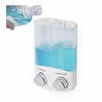 Dávkovač Compactor Duo mýdla / šampónu nebo desinfekce na zeď, bílý plast, 2 x 310 ml, RAN6015