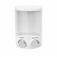 Dávkovač Compactor Duo mýdla / šampónu nebo desinfekce na zeď, bílý plast, 2 x 310 ml, RAN6015