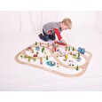 Vláčkodráha Bigjigs Rail dřevěná, město a vesnice 101 dílů