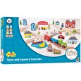 Vláčkodráha Bigjigs Rail dřevěná, město a vesnice 101 dílů