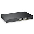 ZyXEL GS1900-24HP v2 26-port Gigabit Web Smart PoE Switch, 24x gigabit RJ45, 2x SFP, PoE budget 170W