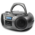 Aiwa BBTC-550MG/ Boombox/ Přehrávač CD, Kazeta, USB/ BT/ FM/ 3W + 3W/ Šedivý