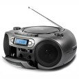 Aiwa BBTC-550MG/ Boombox/ Přehrávač CD, Kazeta, USB/ BT/ FM/ 3W + 3W/ Šedivý