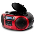 Aiwa BBTC-550RD/ Boombox/ Přehrávač CD, Kazeta, USB/ BT/ FM/ 3W + 3W/ Červený