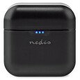 Nedis bezdrátová sluchátka + mikrofon/ TWS/ BT/ 106 dB/ výdrž 3 hodiny/ hlasové ovládání/ nabíjecí pouzdro/ černé