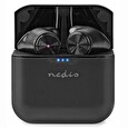 Nedis bezdrátová sluchátka + mikrofon/ TWS/ BT/ 106 dB/ výdrž 3 hodiny/ hlasové ovládání/ nabíjecí pouzdro/ černé