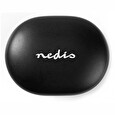 Nedis bezdrátová sluchátka + mikrofon/ TWS/ BT/ 90 dB/ výdrž 3,5 hodiny/ hlasové ovládání/ nabíjecí pouzdro/ černé