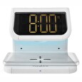 Nedis budík/ bezdrátová nabíječka/ Qi certifikace/ vícebarevné noční svítidlo/ 5VDC/9VDC/ 1.0A/1.1A/ USB/ bílý