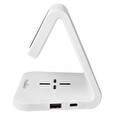 Nedis budík/ bezdrátová nabíječka/ Qi certifikace/ vícebarevné noční svítidlo/ 5VDC/9VDC/ 1.0A/1.1A/ USB/ bílý