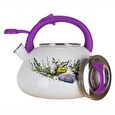 BANQUET konvice smaltovaná pískací LAVENDER 3 l, na indukci, plyn, sklokeramiku, elektřinu